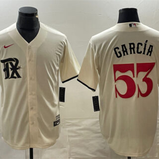 Men's Texas Rangers #53 Adolis Garc??a Cream City Connect Cool Base Stitched Baseball Jersey