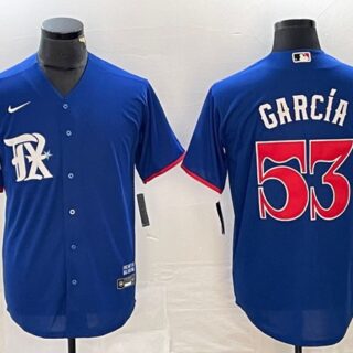 Men's Texas Rangers #53 Adolis Garc??a Royal City Connect Stitched Baseball Jersey