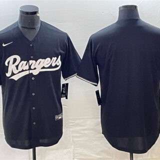 Men's Texas Rangers Blank Black Cool Base Stitched Baseball Jersey