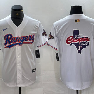 Men's Texas Rangers Team Big Logo White 2024 Gold Collection Cool Base Stitched Baseball Jersey