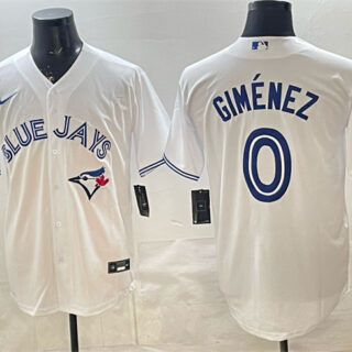 Men's Toronto Blue Jays #0 Andres Gimenez White 2025 Cool Base Stitched Baseball Jersey