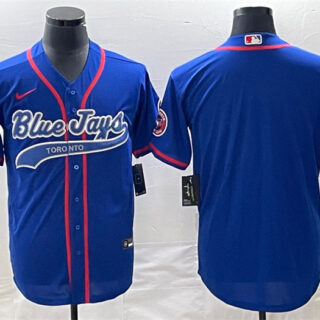 Men's Toronto Blue Jays Blank Royal Cool Base Stitched Baseball Jersey