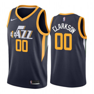 Men's Utah Jazz #00 Jordan Clarkson Navy Icon Edition Swingman Stitched Jersey