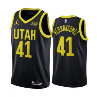 Men's Utah Jazz #41 Juancho Hernangomez 2022 23 Black Statement Edition Stitched Basketball Jersey