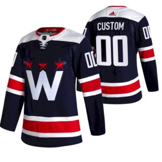 Men's Washington Capitals #00 Custom 2021 Third Navy Jersey
