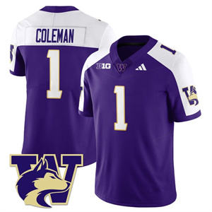 Men's Washington Husky Football 2025 Vapor Limited Jersey All Stitched #1 Jonah Coleman