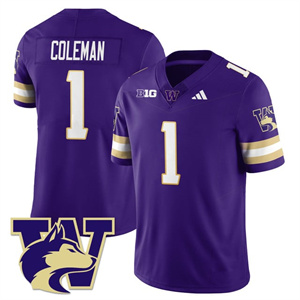 Men's Washington Husky Football 2025 Vapor Limited Jersey All Stitched #1 Jonah Coleman