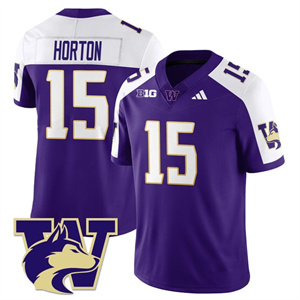 Men's Washington Husky Football 2025 Vapor Limited Jersey All Stitched #15 Kai Horton