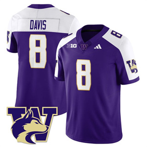 Men's Washington Husky Football 2025 Vapor Limited Jersey All Stitched #8 Tacario Davis