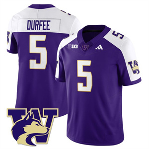 Men's Washington Husky Football 2025 Vapor Limited Jersey All Stitched #5 Zach Durfee