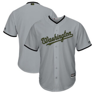 Men's Washington Nationals Majestic Gray 2018 Memorial Day Cool Base Team Custom Jersey