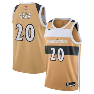 Men's Washington Wizards #20 Alex Sarr Gold 2025 26 City Edition Stitched Basketball Jersey