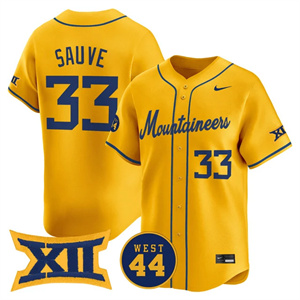Men's West Virginia Mountaineers #33 Logan Sauve 2025 Vapor Premier Limited Jersey All Stitched