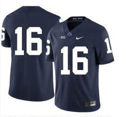 Men Penn State Nittany Lions 16 Navy Nike College Football Jersey