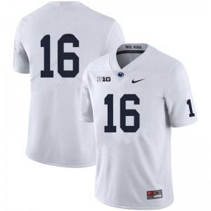 Men Penn State Nittany Lions 16 White Nike College Football Jersey