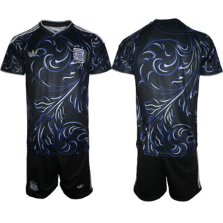Men's Argentina Blank Away Soccer Jersey Suit