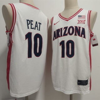 Men's Arizona Wildcats #10 Koa Peat White Stitched Jersey