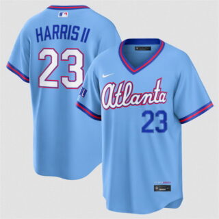 Men's Atlanta Braves #23 Michael Harris II Powder Blue 2026 City Connect Stadium Stitched Baseball Jersey