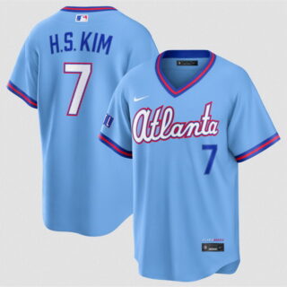 Men's Atlanta Braves #7 Seong Kim Powder Blue 2026 City Connect Stadium Stitched Baseball Jersey