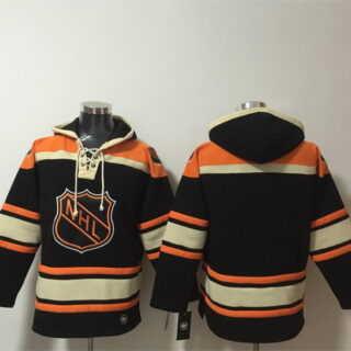 Men's Black Orange Ageless Must-Have Lace-Up Pullover Hoodie