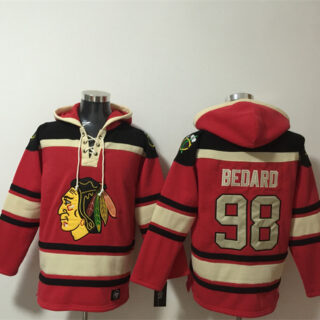 Men's Chicago Blackhawks #88 Patrick Kane Red Lace-Up Pullover Hoodie