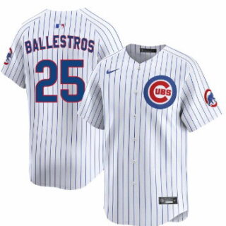 Men's Chicago Cubs #25 Moises ballesteros White Cool Base Stitched Baseball Jersey