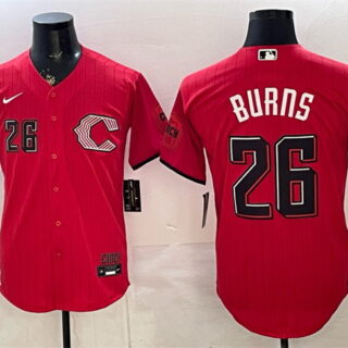 Men's Cincinnati Reds #26 Chase Burns Red 2026 City Connect Stadium Stitched Baseball Jersey