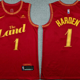 Men's Cleveland Cavaliers #1 James Harden Wine 2023 24 City Edition Stitched Jersey