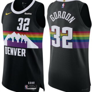 Men's Denver Nuggets #32 Aaron Gordon Black 2025 26 City Edition Stitched Basketball Jersey