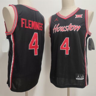 Men's Houston Cougars #4 Kingston Flemings Black 2026 Stitched Football Jersey