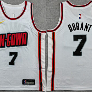 Men's Houston Rockets #7 Kevin Durant White 2024 25 City Edition Stitched Jersey