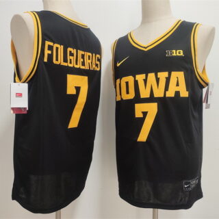 Men's Iowa Hawkeyes #7 Alvaro Folgueiras Black Stitched Jersey