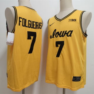 Men's Iowa Hawkeyes #7 Alvaro Folgueiras Yellow Stitched Jersey