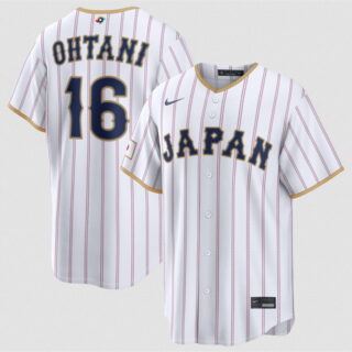 Men's Japan Baseball #16 Shohei Ohtani White 2026 World Baseball Classic Home Stadium Stitched Jersey