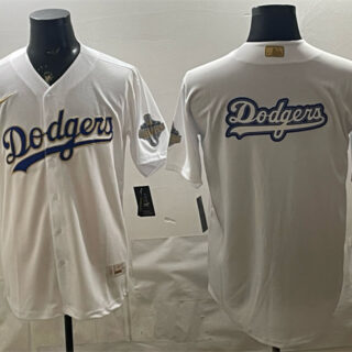 Men's Los Angeles Dodgers Team Big Logo White 2026 Gold Collection Stadium Stitched Baseball Jersey 001