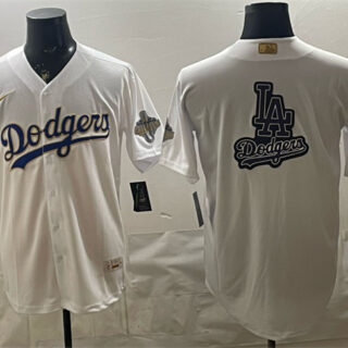 Men's Los Angeles Dodgers Team Big Logo White 2026 Gold Collection Stadium Stitched Baseball Jersey 002