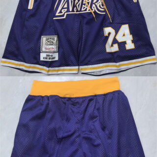 Men's Los Angeles Lakers #24 Kobe Bryant Purple 2026 Shorts (Run Small)