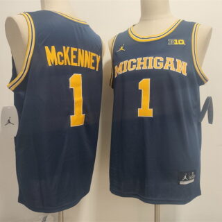 Men's Michigan Wolverines #1 Trey McKenney Navy 2026 Vapor Limited Stitched Football Jersey