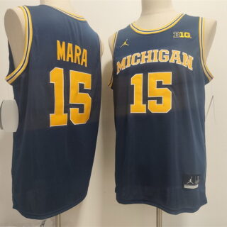 Men's Michigan Wolverines #15 Aday Mara Navy 2026 Vapor Limited Stitched Football Jersey