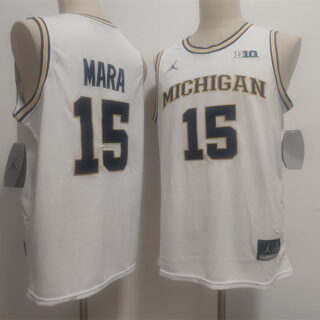 Men's Michigan Wolverines #15 Aday Mara White 2026 Vapor Limited Stitched Football Jersey