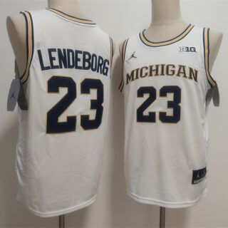 Men's Michigan Wolverines ACTIVE PLAYER Custom White Stitched Basketball Jersey