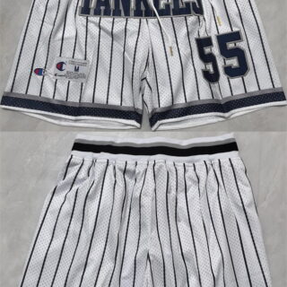 Men's New Yok Yankees #55 White Shorts (Run Small)