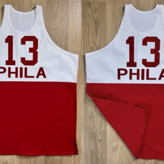 Men's Philadelphia 76ers #13 Wilt Chamberlain White Red Stitched Basketball Jersey