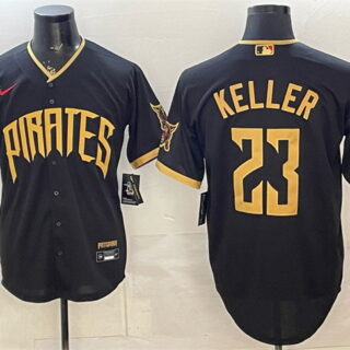 Men's Pittsburgh Pirates #23 Mitch Keller Black 2026 City Connect Stadium Stitched Baseball Jersey