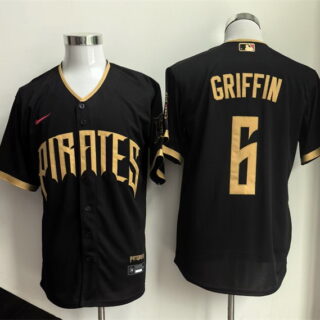 Men's Pittsburgh Pirates #6 Konnor Griffin Black 2026 City Connect Stadium Stitched Baseball Jersey