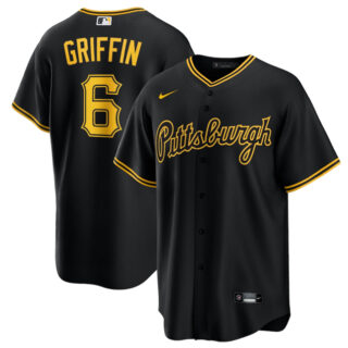 Men's Pittsburgh Pirates #6 Konnor Griffin Black 2026 Cool Base Stitched Baseball Jersey