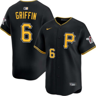 Men's Pittsburgh Pirates #6 Konnor Griffin Black Alternate Limited Stitched Baseball Jersey