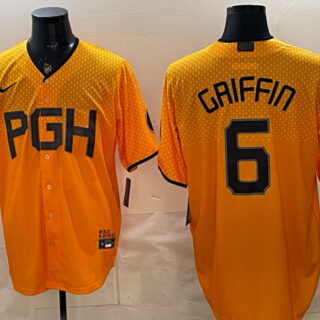 Men's Pittsburgh Pirates #6 Konnor Griffin Gold City Connect Stitched Jersey