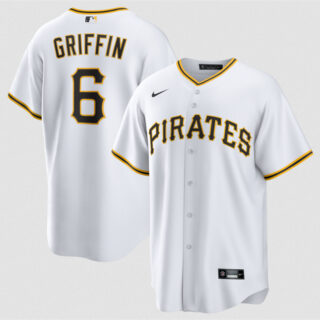 Men's Pittsburgh Pirates #6 Konnor Griffin White Cool Base Stitched Baseball Jersey