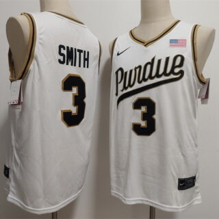 Men's Purdue Boilermakers #3 Braden Smith White 2026 Vapor Limited Stitched Football Jersey